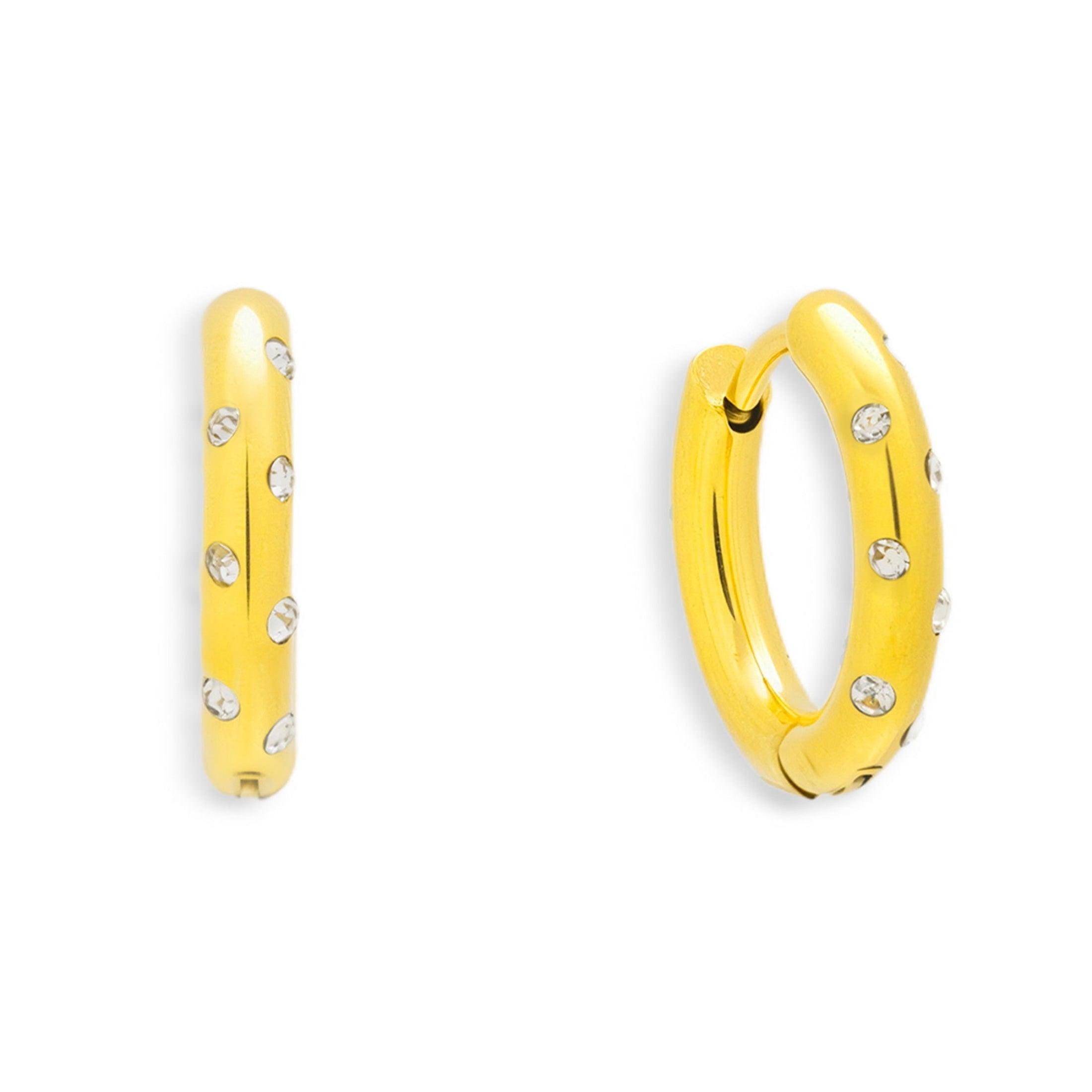 Crystal Dot Hoop Earrings