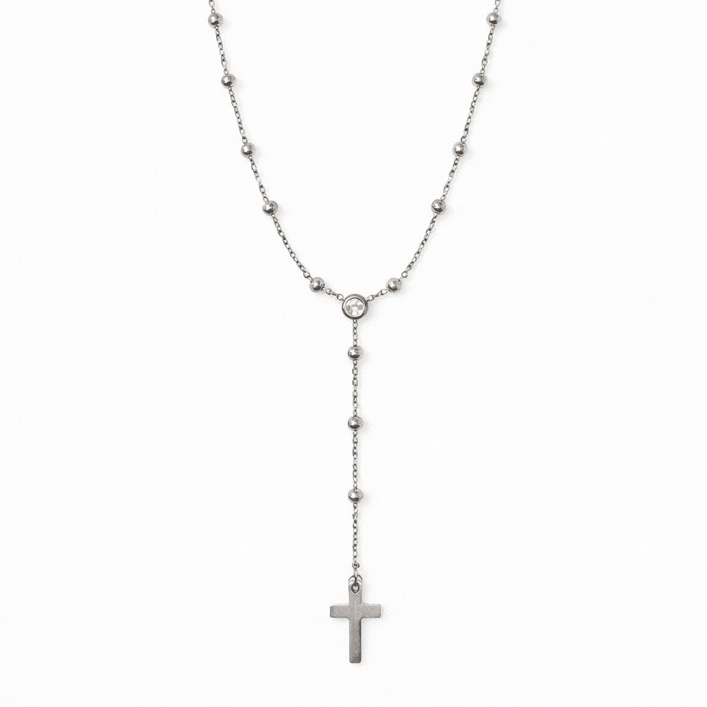 Alessia Lariat Cross Necklace