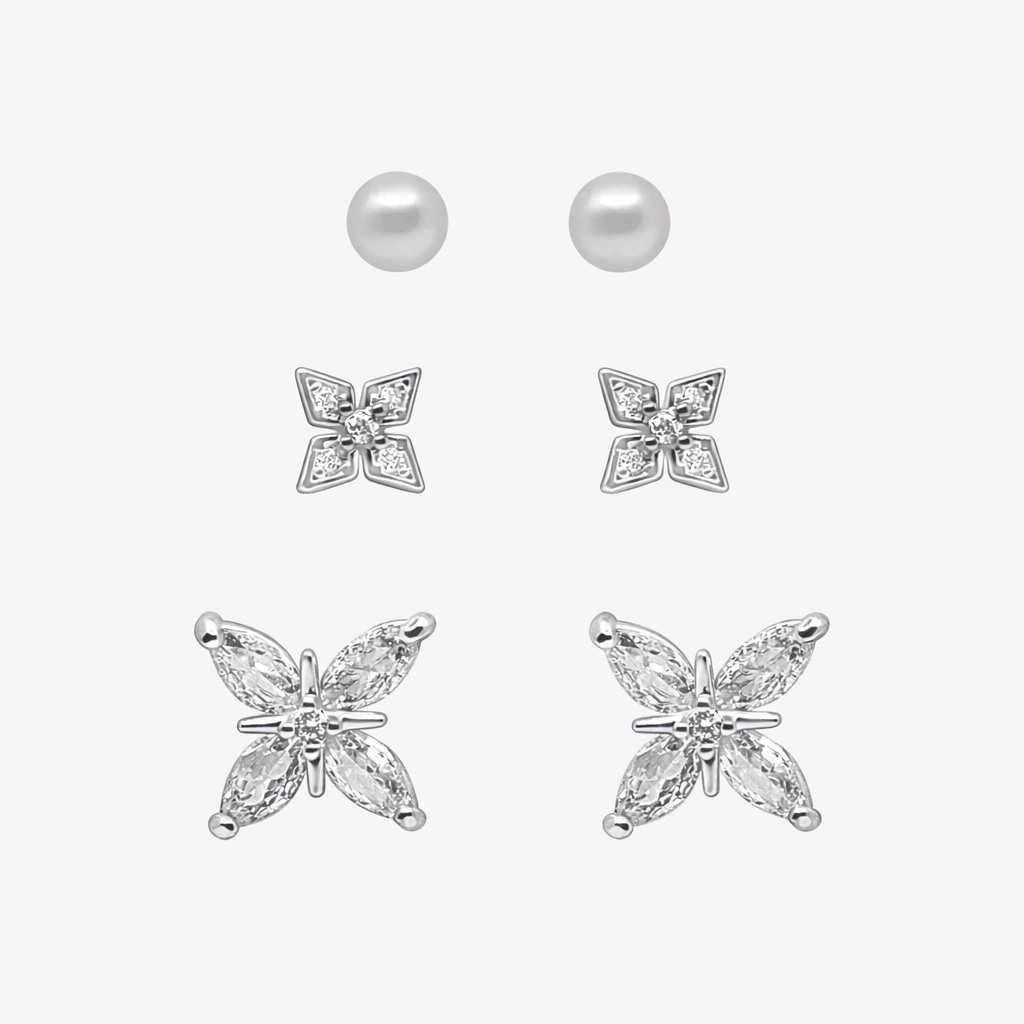 Petite Bloom Stud Earrings 3 Piece Pack