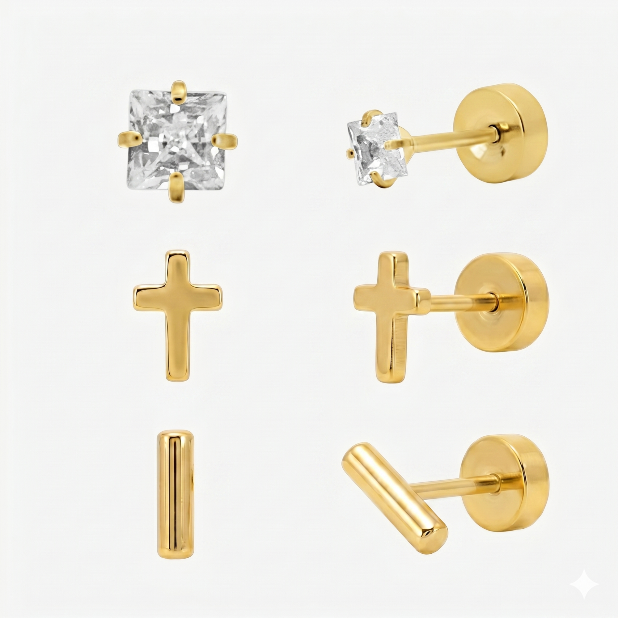 Flat Back Earrings Set Collection