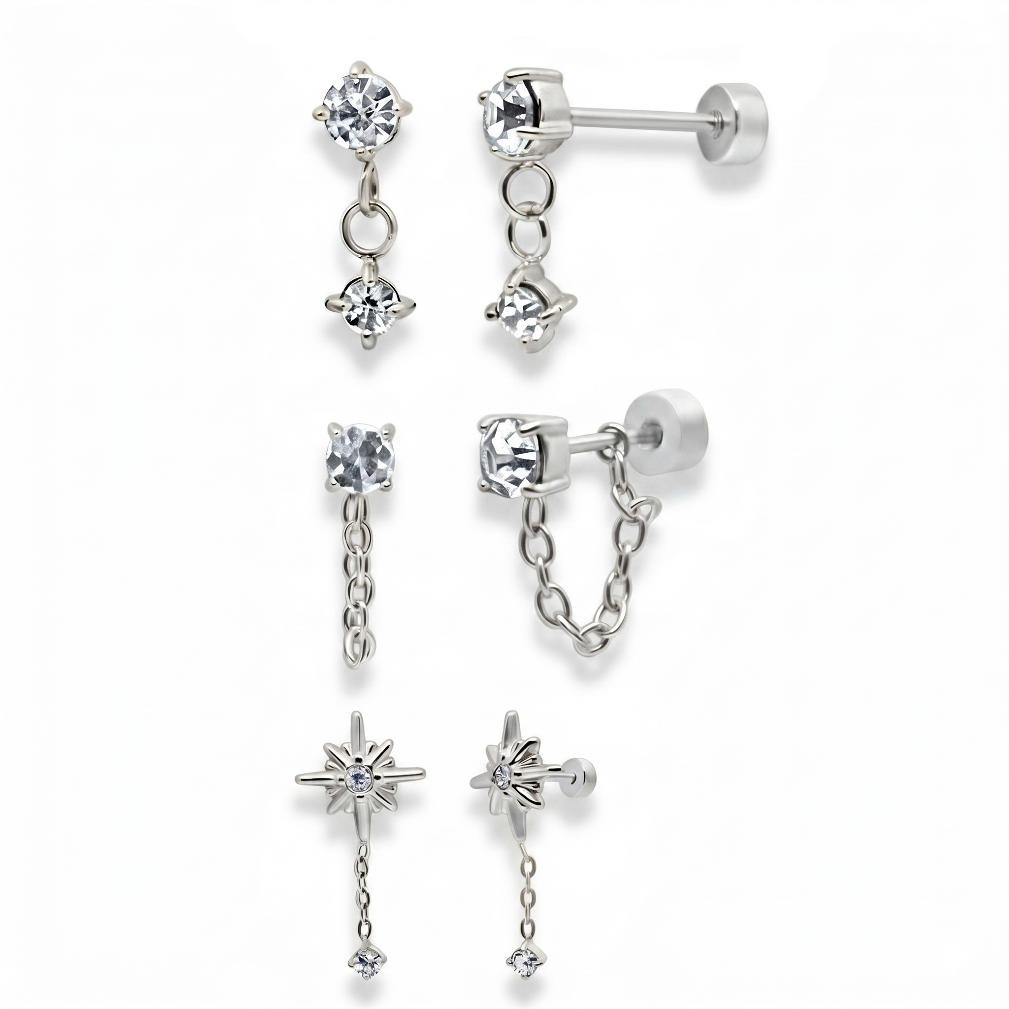 Flat Back Earrings Set Collection