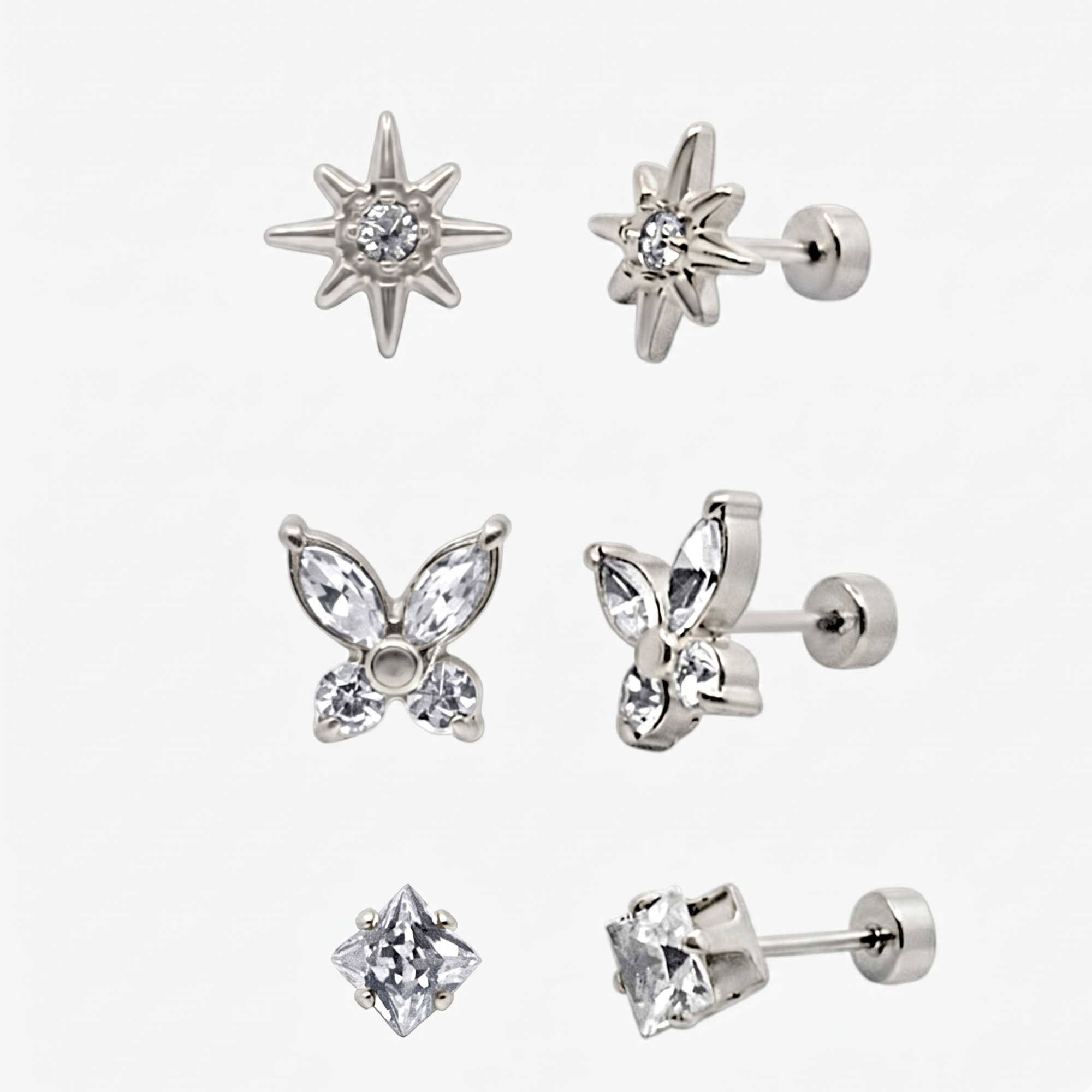 Flat Back Earrings Set Collection