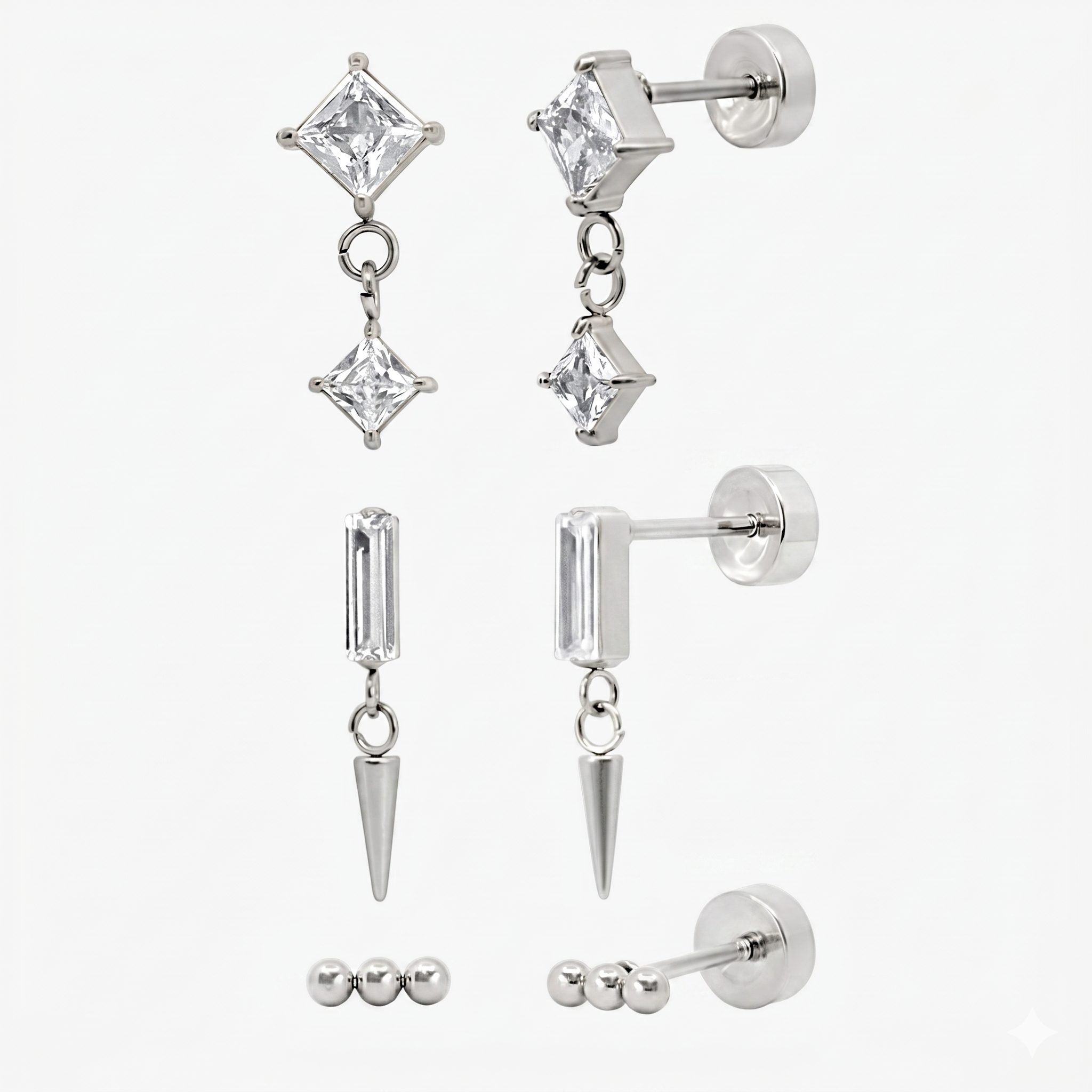 Flat Back Earrings Set Collection