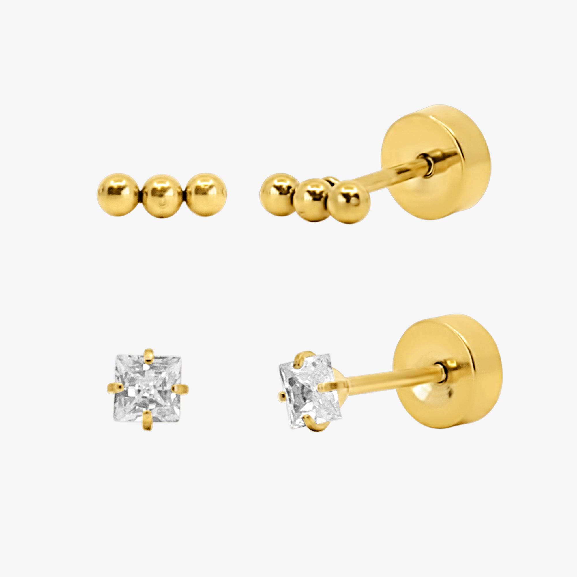 Flat Back Earrings Set Collection