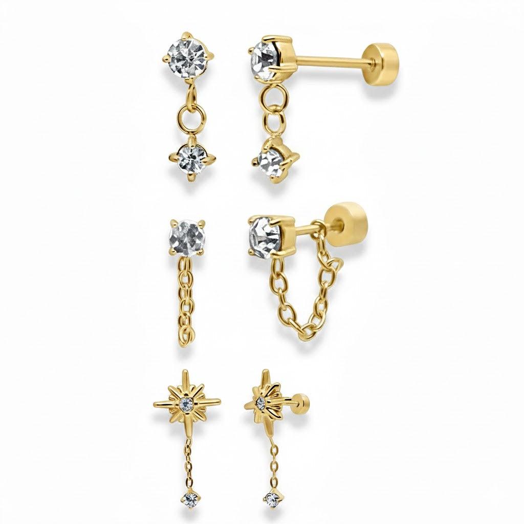 Flat Back Earrings Set Collection