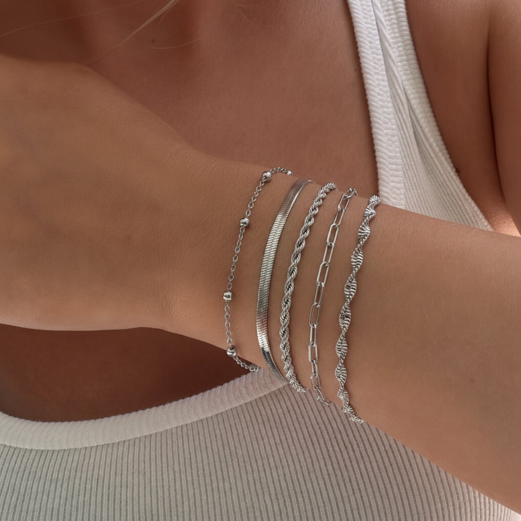 Power Stack 5-Pieces Bracelets Set