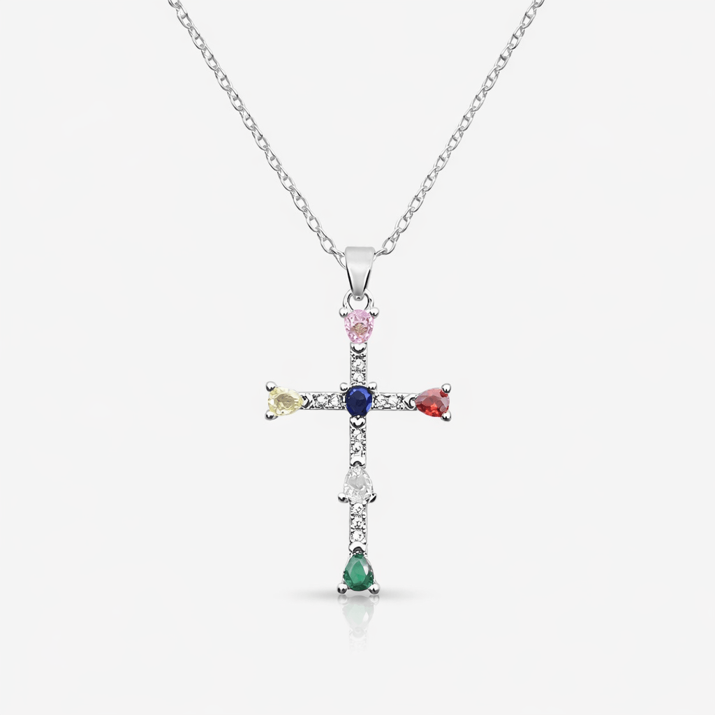 Rainbow Blessings Cross Necklace