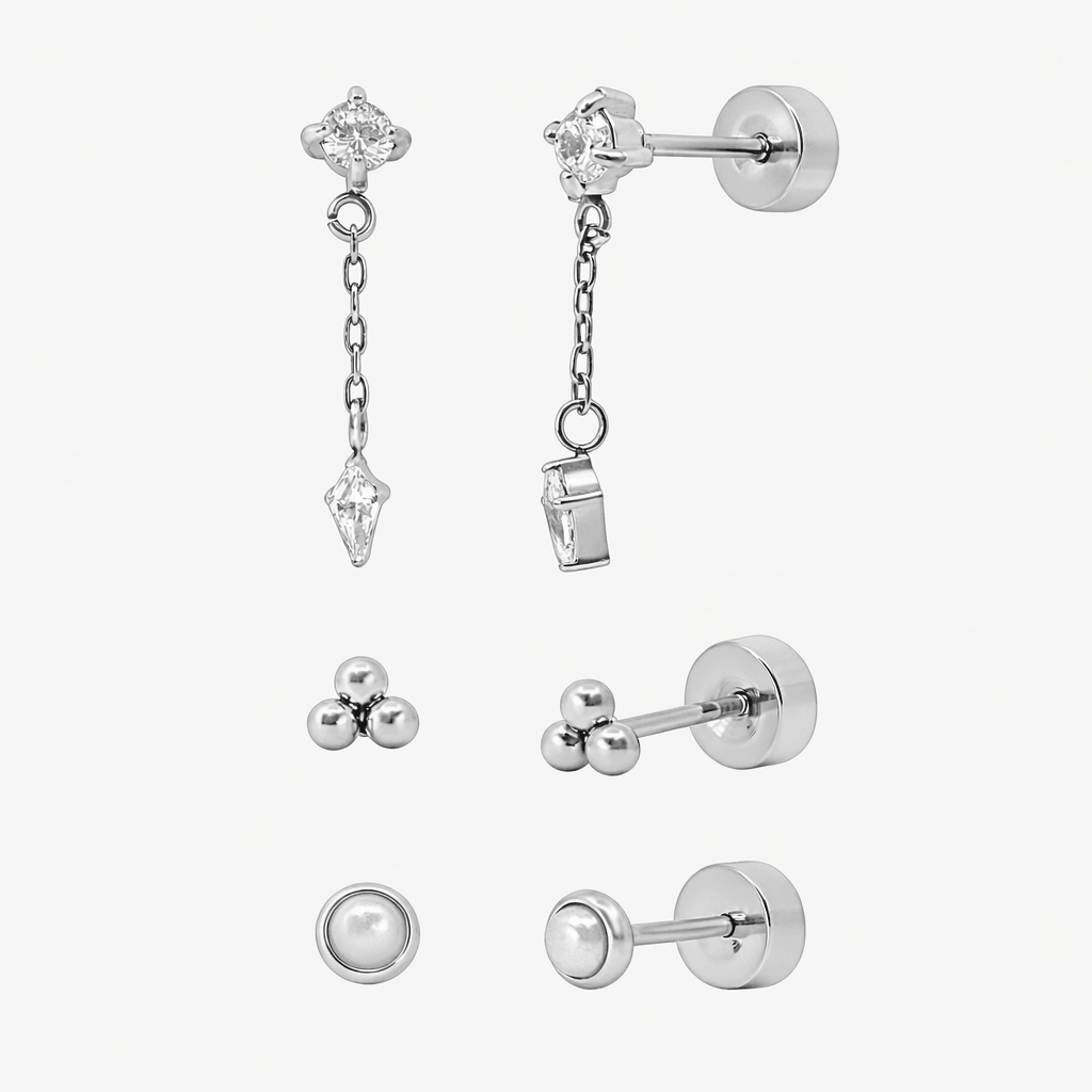 Flat Back Earrings Set Collection