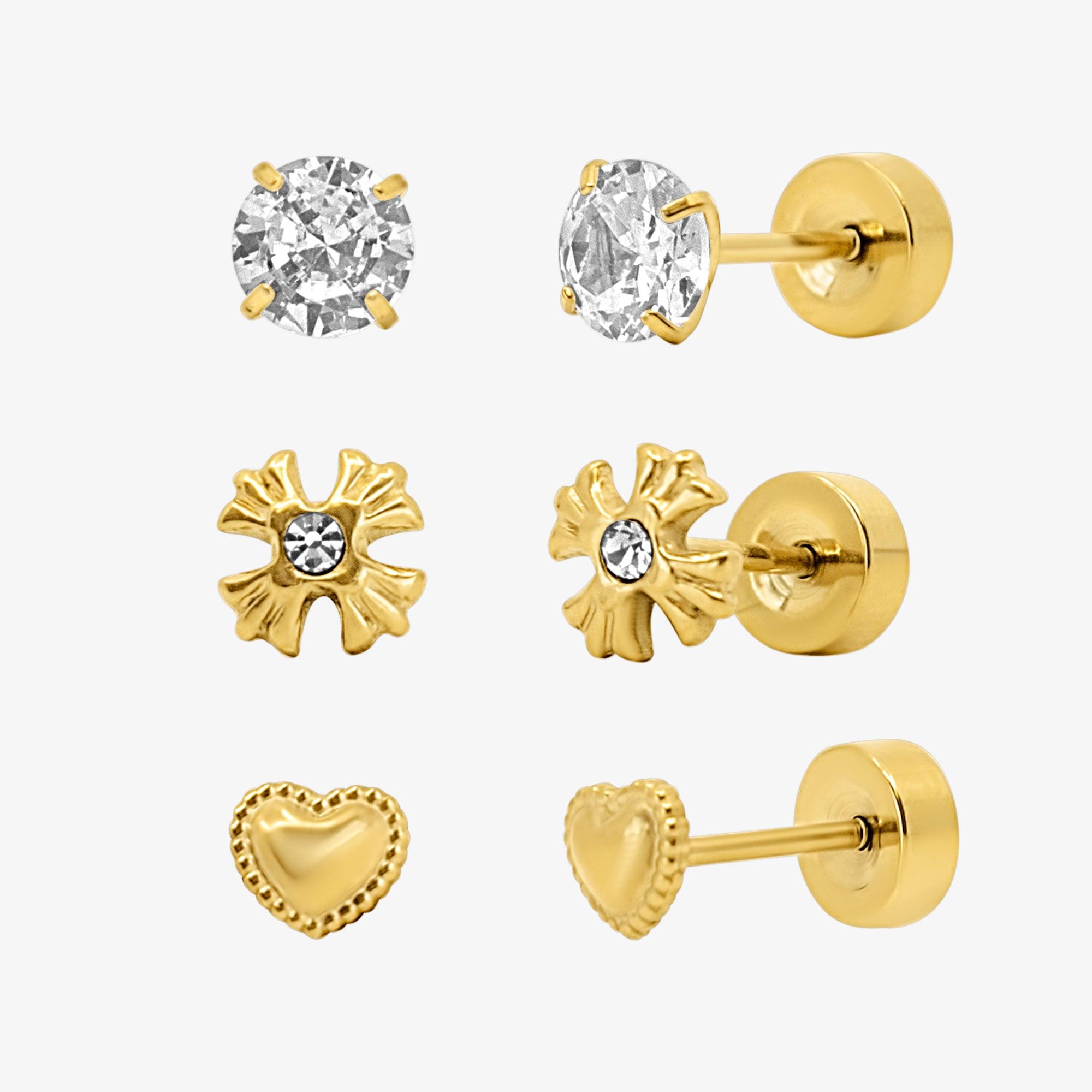 Flat Back Earrings Set Collection
