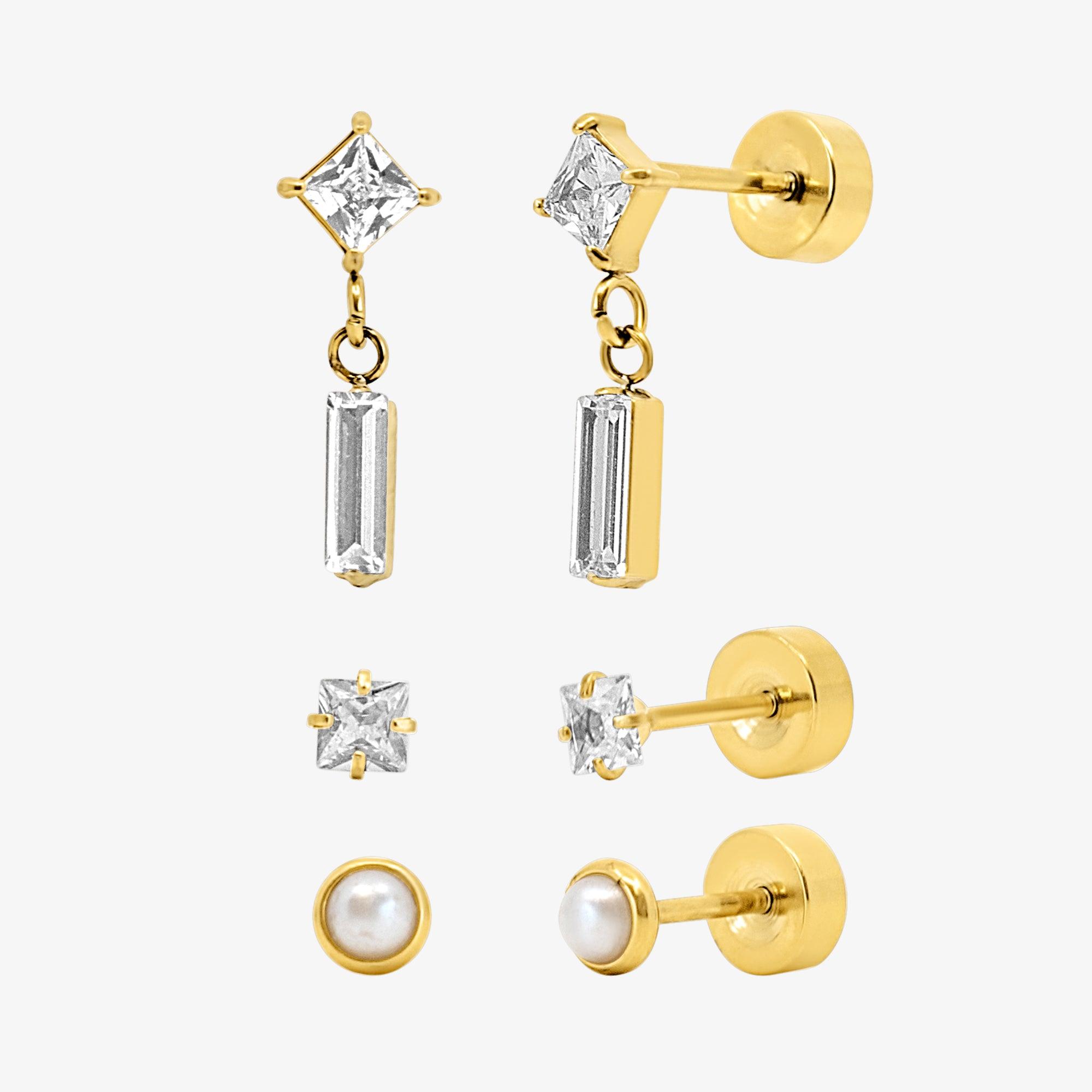 Flat Back Earrings Set Collection